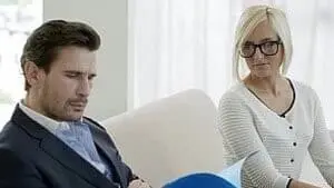 Naughty blonde secretary Kate blows her client video