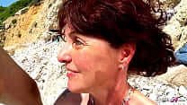 Mature woman has anal on the beach with a boy