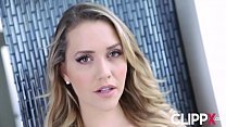 Sexy and cute blonde girl enjoys double penetration